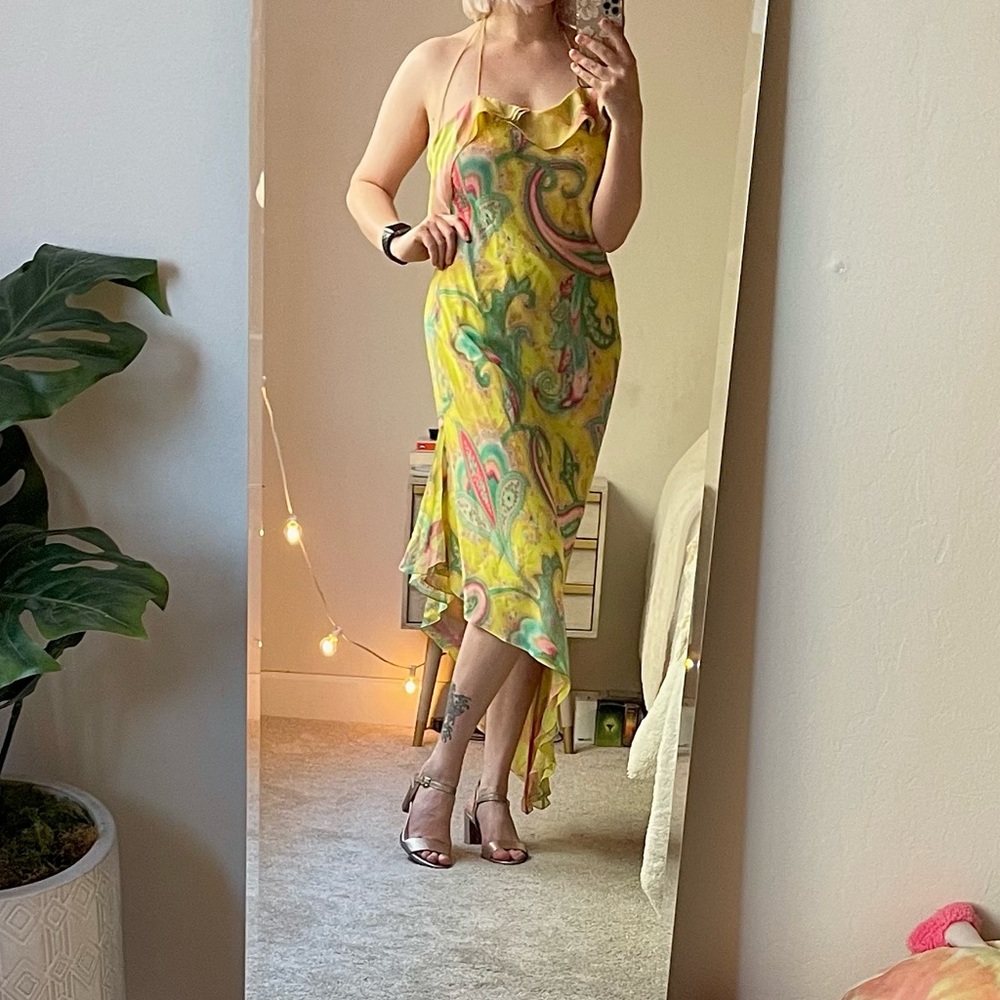 Beautiful vintage paisley asymmetrical summer dress by Emanuel Ungaro